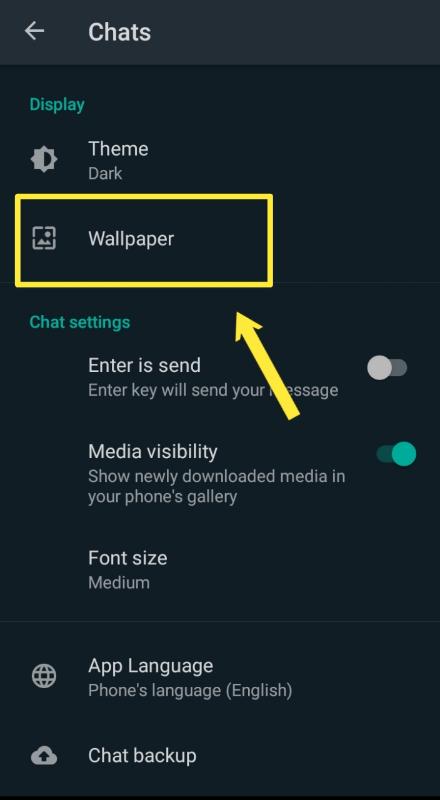 modify WhatsApp chat wallpaper